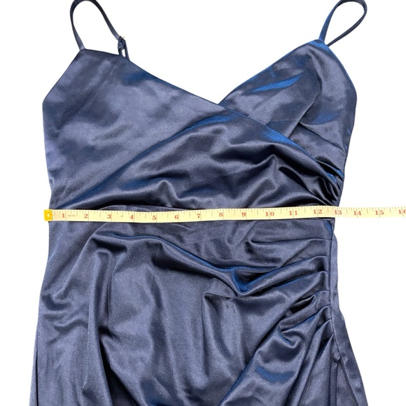 Sadyce Women’s Formal Strappy Dress Side Gather Slit Royal Blue Medium Wedding - Picture 5 of 15